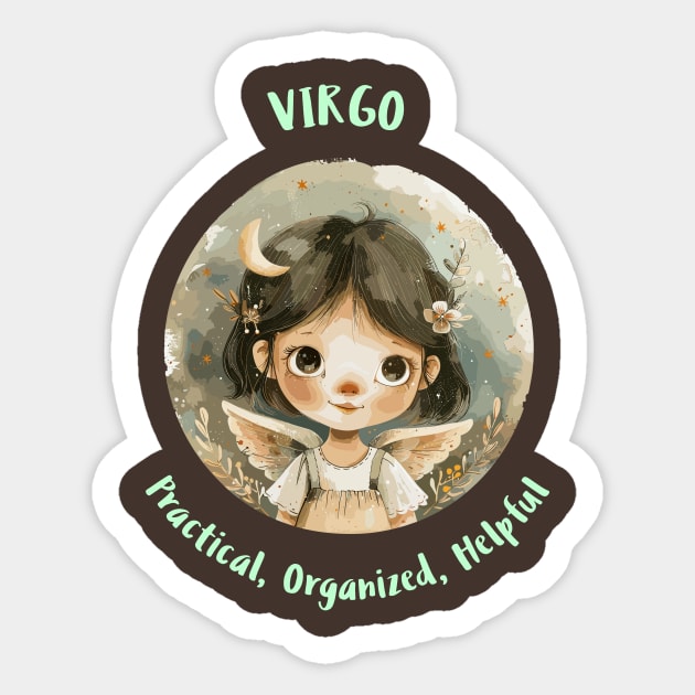 Virgo Cartoon Zodiac Sign Sticker by Vinokurio